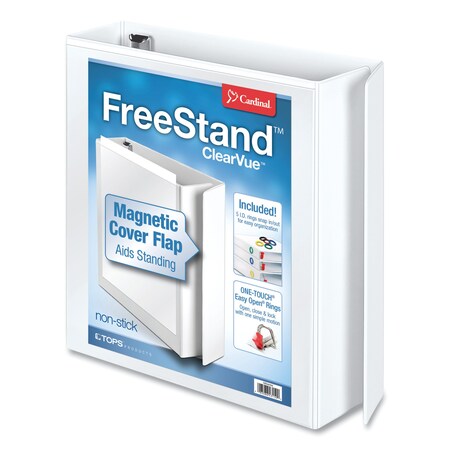 Cardinal 2" Free Stand Binder, Easy Open, White 43120